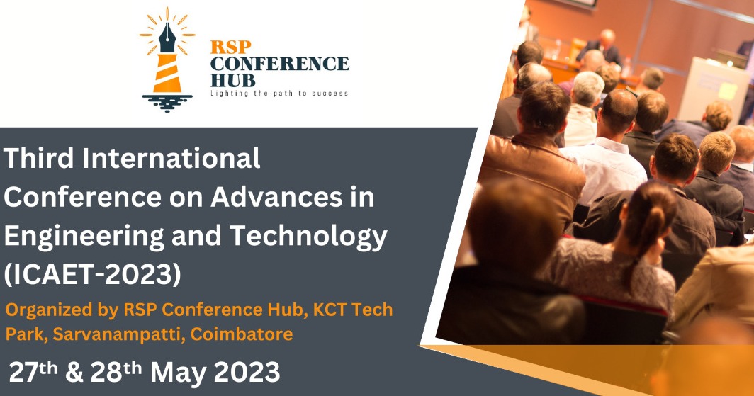 International Conference on Advances in Engineering and Technology ICAET 2023 Virtual International Conference Poster